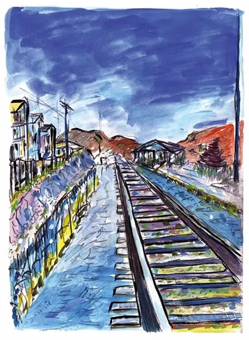 Bob Dylan - Train Tracks green - art gallery wiesbaden