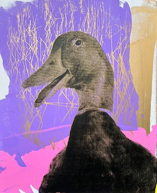 Andreas Reimann Duck Superstar Lilac art gallery wiesbaden